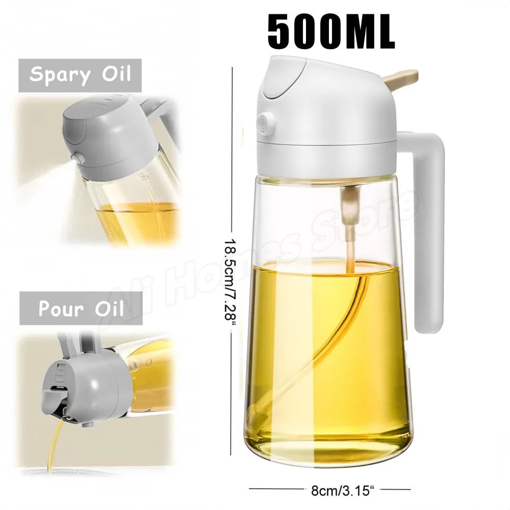 Reusable Oil Spray Bottle – Olive Oil and Vinegar Dispenser for Cooking, Baking, and BBQ (200ml / 300ml / 500ml)