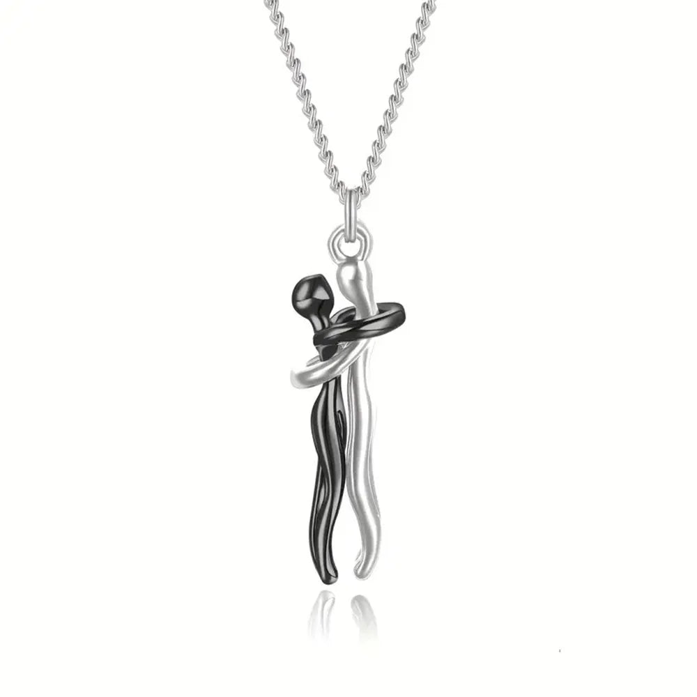 Love Hug Necklace Unisex Men Women Couple Jewelry Simple Temperament Clavicle Chain Valentines Day Lover Gift