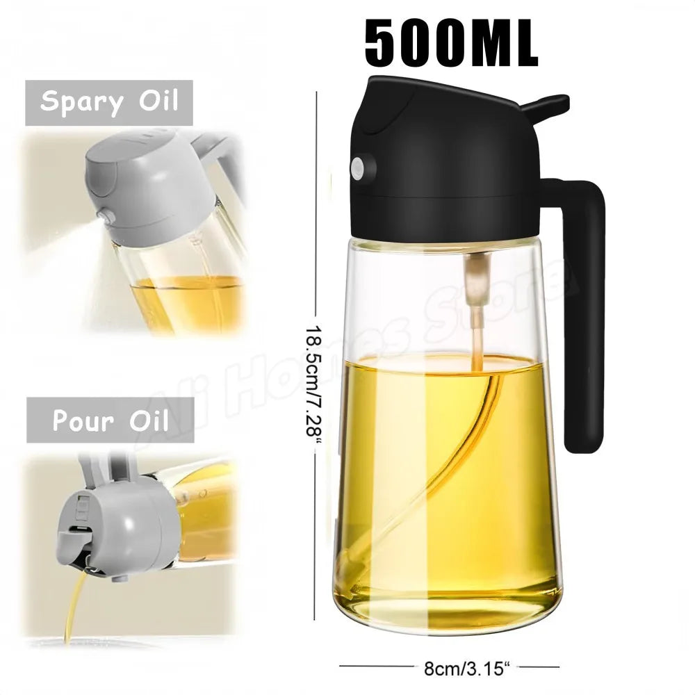 Reusable Oil Spray Bottle – Olive Oil and Vinegar Dispenser for Cooking, Baking, and BBQ (200ml / 300ml / 500ml)