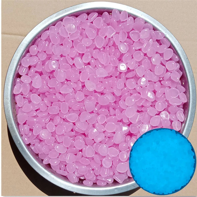 500Pcs Glow In The Dark Garden Pebbles Stones Rocks For Yard And Walkways Decor Fairy Garden DIY Decorative Luminous Stones