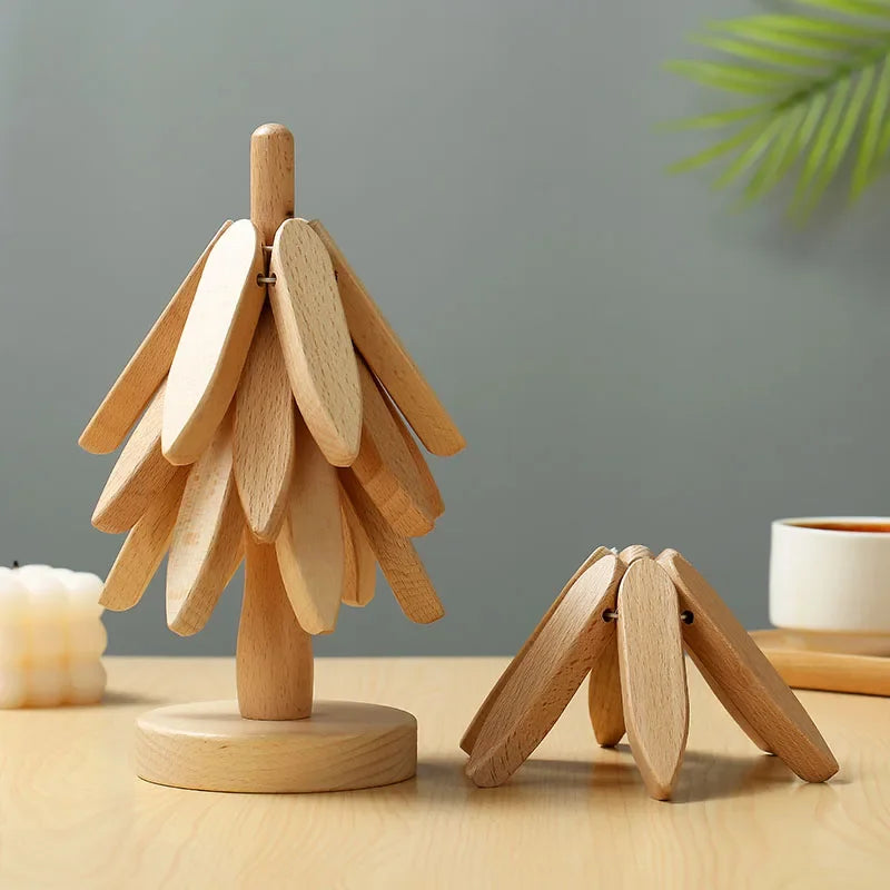 Wooden Tree Coaster Set