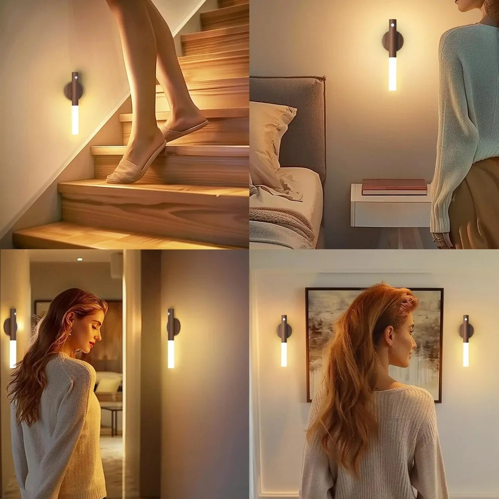 Intelligent Human Body Induction LED Night Light – Rechargeable Wall Light for Corridor, Cabinet, and Toilet