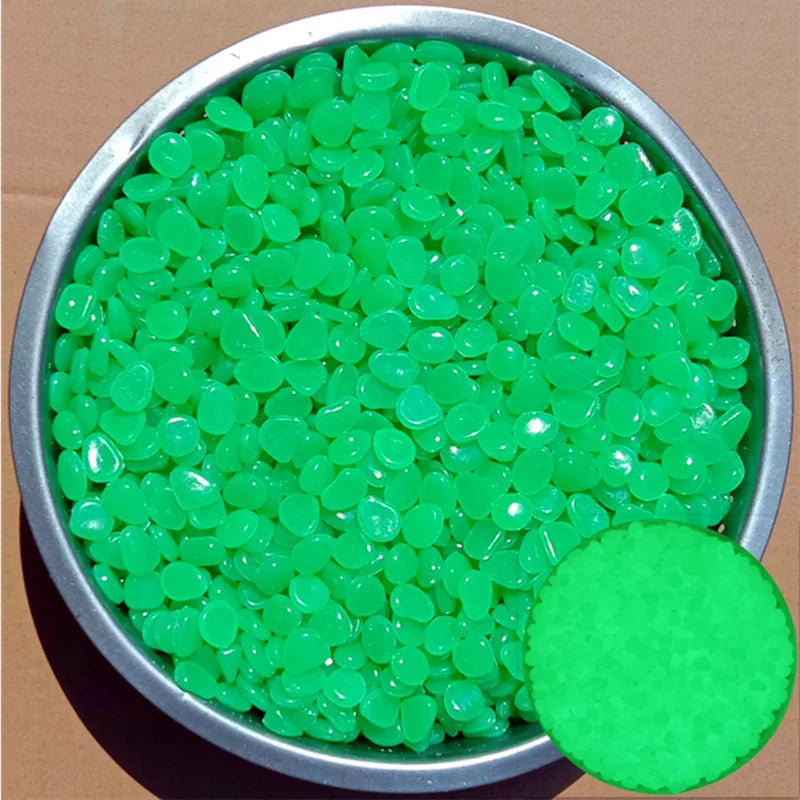 500Pcs Glow In The Dark Garden Pebbles Stones Rocks For Yard And Walkways Decor Fairy Garden DIY Decorative Luminous Stones