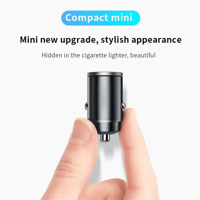 100W/200W QC3.0 PD Mini Car Charger - 12-24V Fast Charging