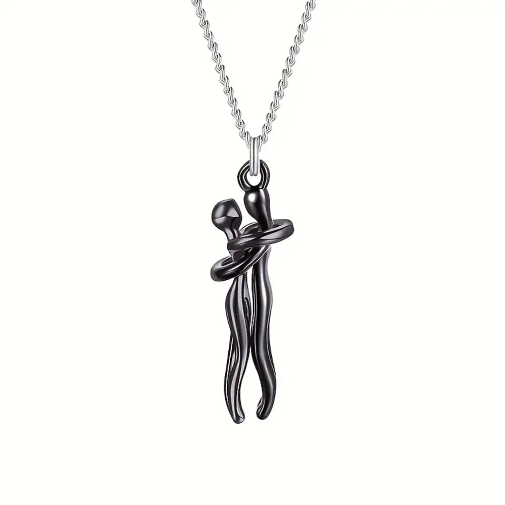 Love Hug Necklace Unisex Men Women Couple Jewelry Simple Temperament Clavicle Chain Valentines Day Lover Gift