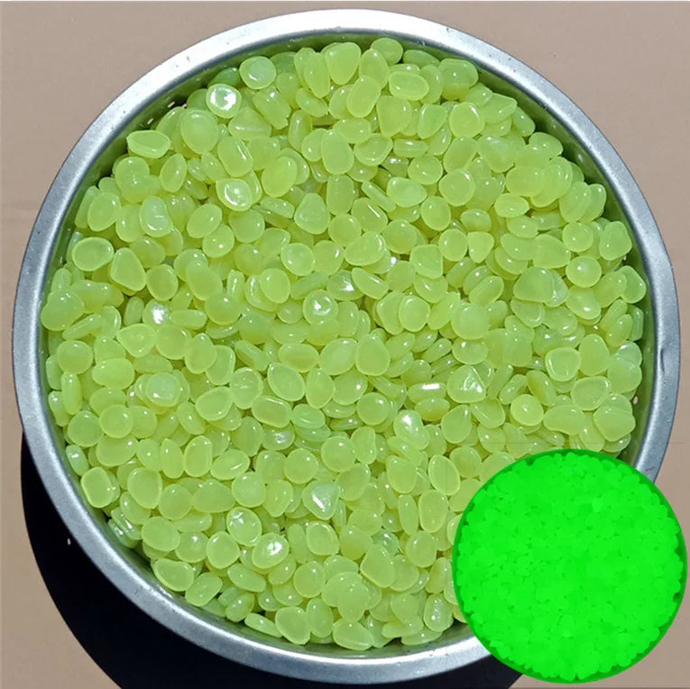 500Pcs Glow In The Dark Garden Pebbles Stones Rocks For Yard And Walkways Decor Fairy Garden DIY Decorative Luminous Stones