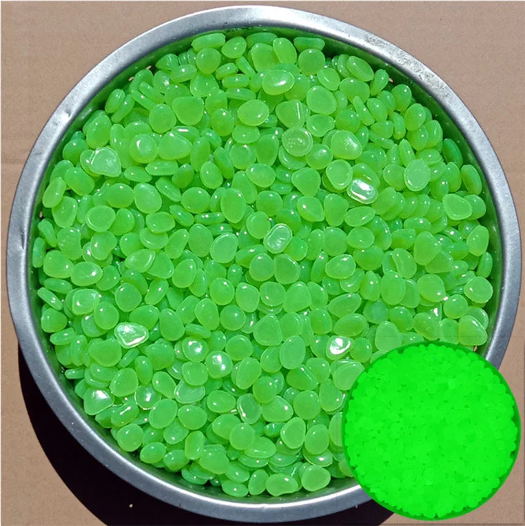 500Pcs Glow In The Dark Garden Pebbles Stones Rocks For Yard And Walkways Decor Fairy Garden DIY Decorative Luminous Stones