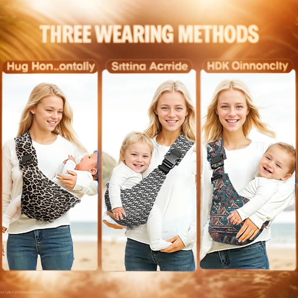 Adjustable Baby Sling Carrier – Portable Cotton Wrap for Infants & Toddlers with Padded Shoulder Strap and Safety Buckles