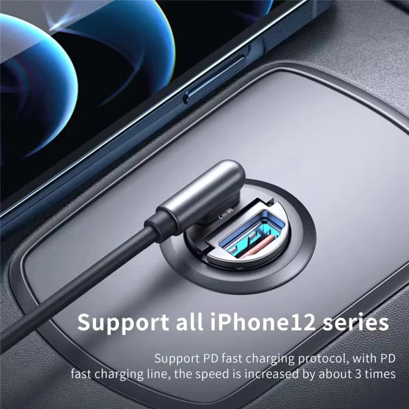 100W/200W QC3.0 PD Mini Car Charger - 12-24V Fast Charging