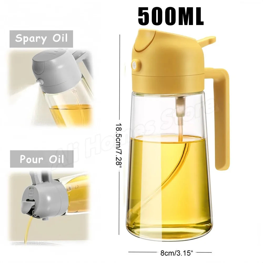 Reusable Oil Spray Bottle – Olive Oil and Vinegar Dispenser for Cooking, Baking, and BBQ (200ml / 300ml / 500ml)