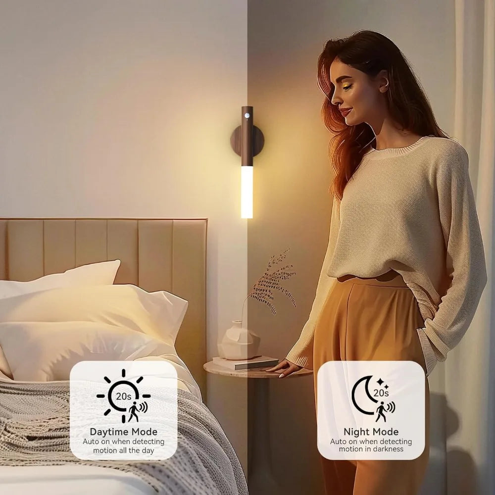 Intelligent Human Body Induction LED Night Light – Rechargeable Wall Light for Corridor, Cabinet, and Toilet