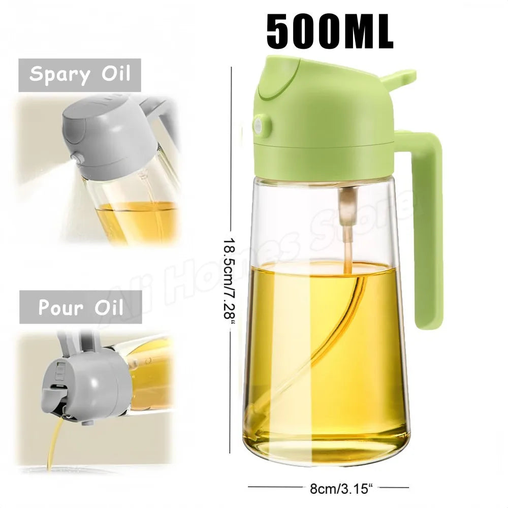 Reusable Oil Spray Bottle – Olive Oil and Vinegar Dispenser for Cooking, Baking, and BBQ (200ml / 300ml / 500ml)