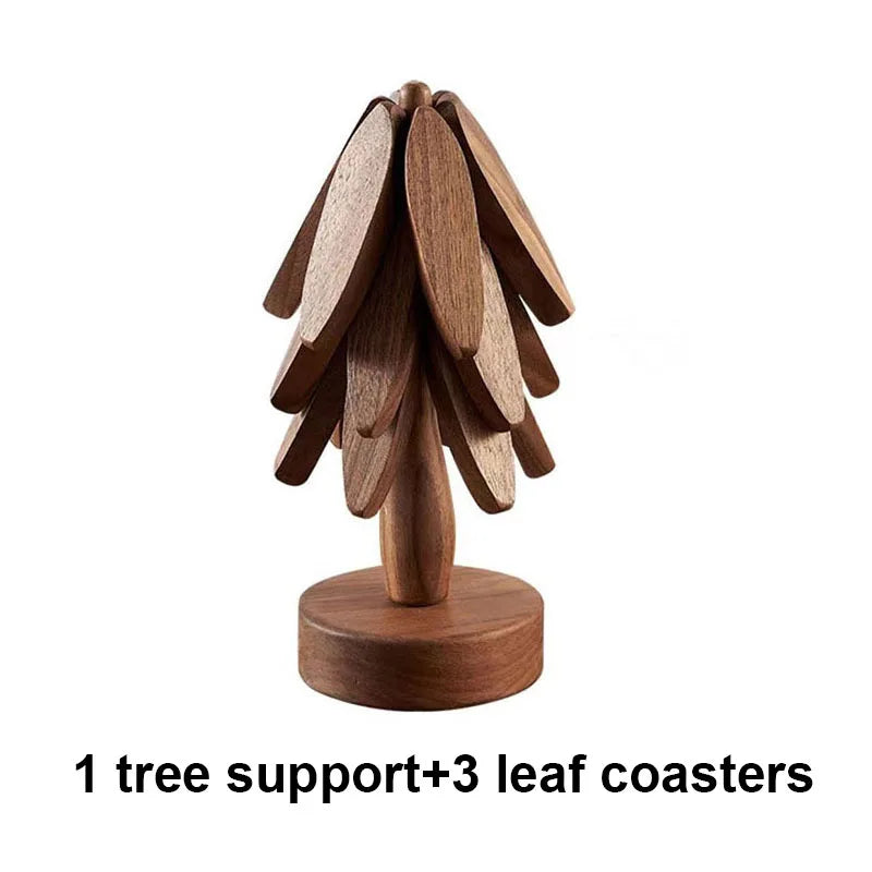 Wooden Tree Coaster Set