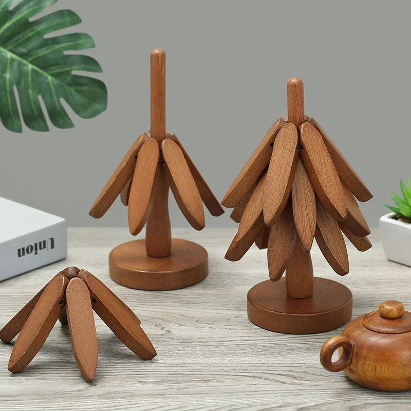 Wooden Tree Coaster Set