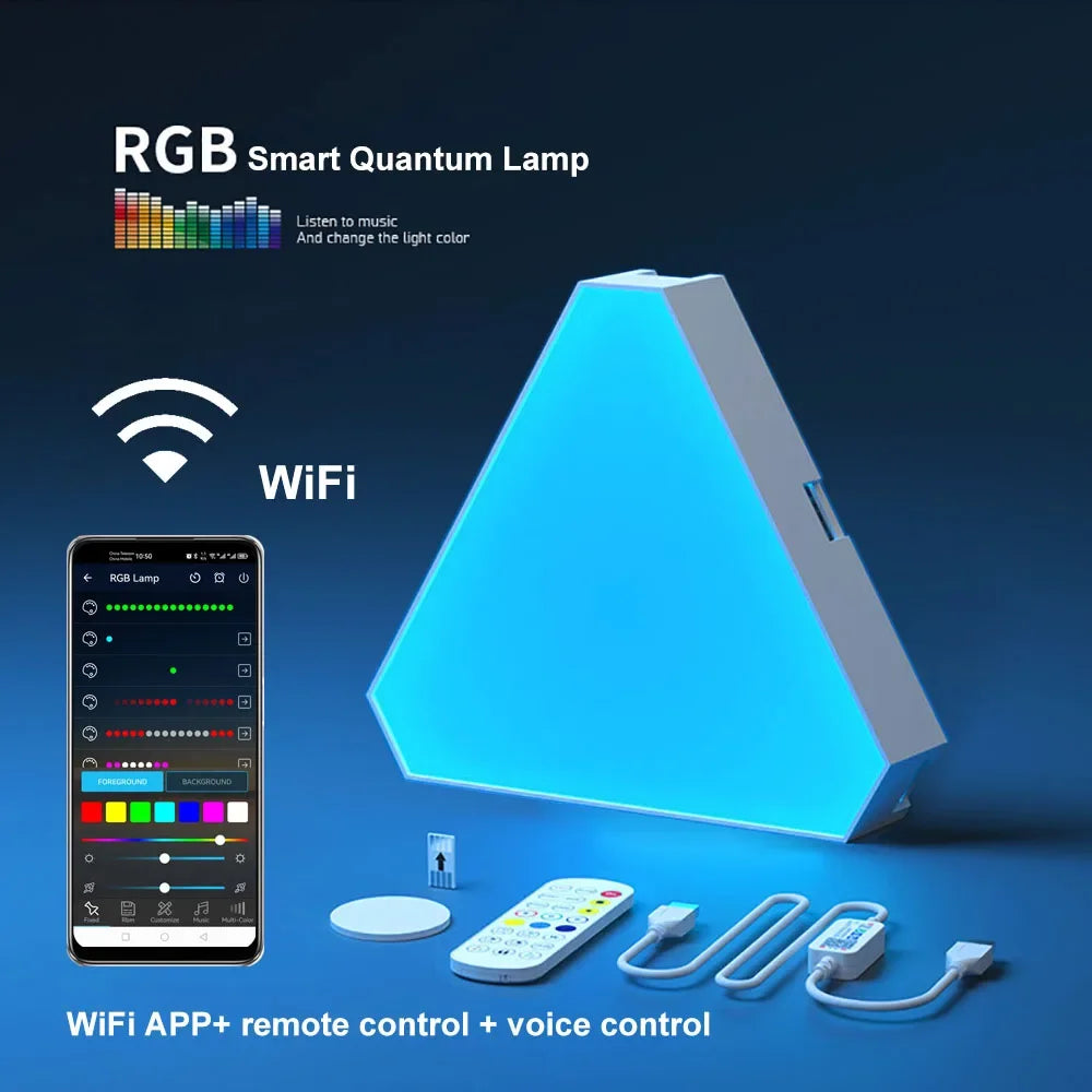 WIFI Bluetooth 5V USB Triangle Lamps Quantum LED Night Light