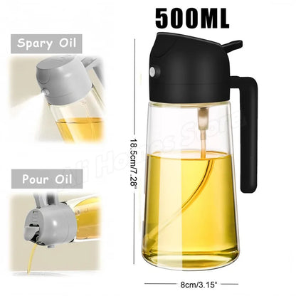 Reusable Oil Spray Bottle – Olive Oil and Vinegar Dispenser for Cooking, Baking, and BBQ (200ml / 300ml / 500ml)