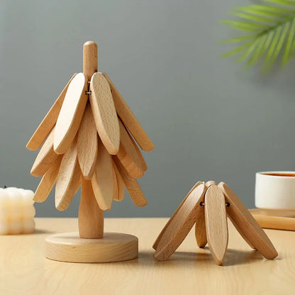 Wooden Tree Coaster Set