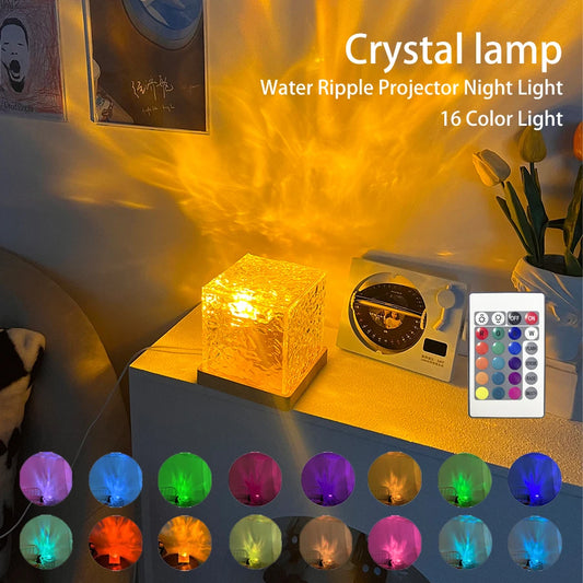 RippleWaves - Rotating Crystal Night Lamp
