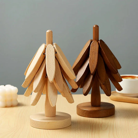 Wooden Tree Coaster Set