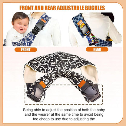 Adjustable Baby Sling Carrier – Portable Cotton Wrap for Infants & Toddlers with Padded Shoulder Strap and Safety Buckles