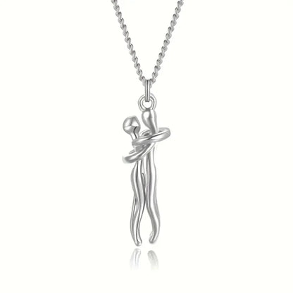 Love Hug Necklace Unisex Men Women Couple Jewelry Simple Temperament Clavicle Chain Valentines Day Lover Gift