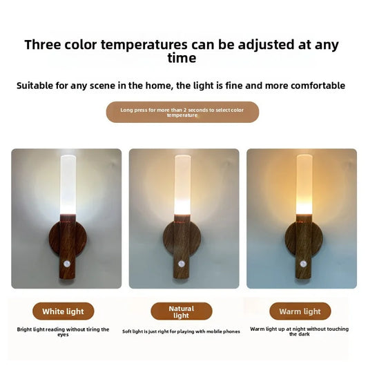Intelligent Human Body Induction LED Night Light – Rechargeable Wall Light for Corridor, Cabinet, and Toilet