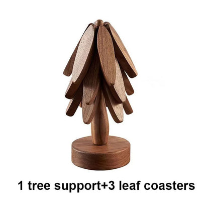 Wooden Tree Coaster Set