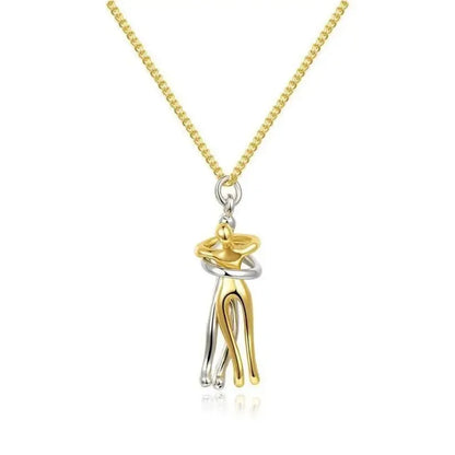 Love Hug Necklace Unisex Men Women Couple Jewelry Simple Temperament Clavicle Chain Valentines Day Lover Gift