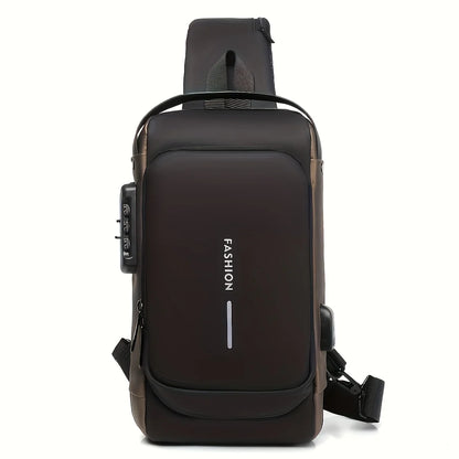 Men'S Anti-Theft Password Lock Chest Bag