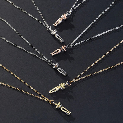 Love Hug Necklace Unisex Men Women Couple Jewelry Simple Temperament Clavicle Chain Valentines Day Lover Gift